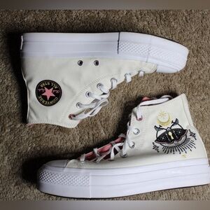 Womens Converse Chuck Taylor All Star Hi Lift Boho Embroidery Sneaker Size 9